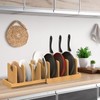 FoverOne Expandable Pot Lid Organizer, Bamboo Pot and Pan Organizer