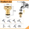 2Pcs Brass Hose tap Connector,3/4 inch Tap Connector for Garden