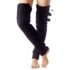 iB-iP Women's Ballet Dancer Aerobic Cute Thermal Leg Warmers, black