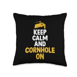 Keep Calm And Cornhole On Bean Bag Corn Toss Throw Pillow