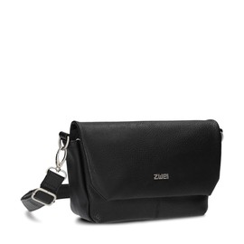 Zwei Mademoiselle.M M40 Women's Handbag Small Shoulder Bag 1 Litre Crossbody Bag with Magnetic Flap and Zip Classic Elegant Evening Bag in Trapezoidal Shape, black