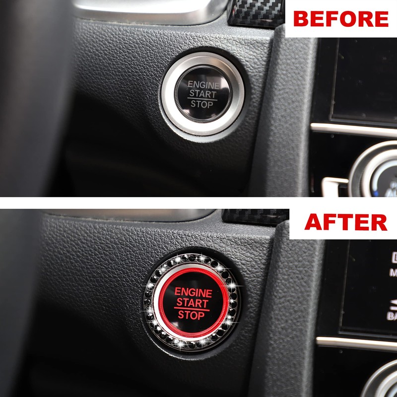 WINKA Car Engine Start Stop Button Cover Bling Accessories for