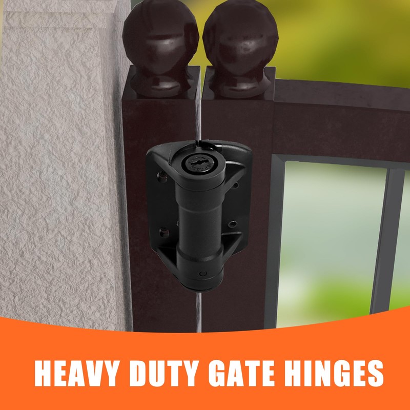 KOVOSCH Self-Closing Gate Hinges, Tension Adjustable Heavy Duty Gate Hinges