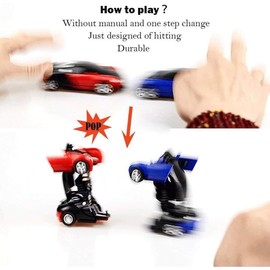 Tiddles Transforming Toy Car Collision Robo Car with Inertia Power Press-to-Drive Transforming Deformation Car Robot for Boys Durable Collision Transforming Car Robo for Kids Birthday Age 3+(White)