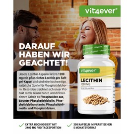 Lecithin 1200 mg – 300 Softgels – Premium: With Phosphatides – Soy Lecithin Without GMO – High Dose – Premium Quality
