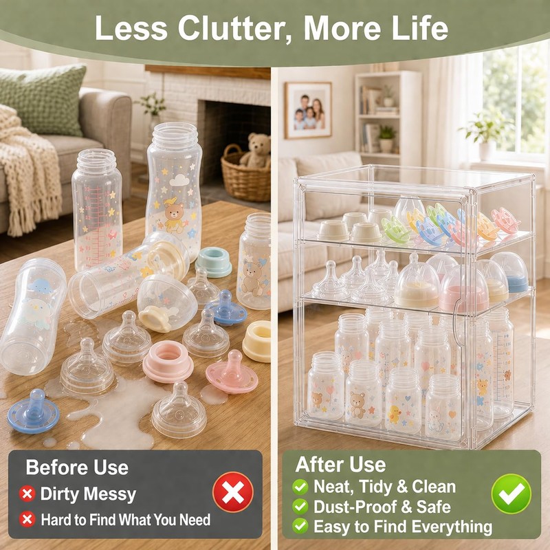 Heliospark Baby Bottle Storage Organizer for Countertop