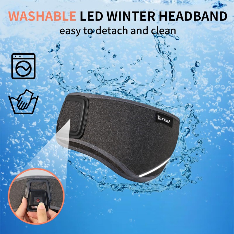 LED Winter Headbands for Women and Men Ear Warmer Headband