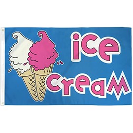 Ice Cream Flag 3x5ft Poly - Perfect for businesses, shops, stores message flags