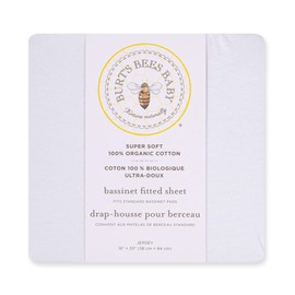 Burt's Bees Baby Bassinet Sheet, Fitted Unisex 100% Organic Jersey Cotton Bassinet Sheet for Standard Bassinet Mattress