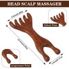 2Pcs Head Massager Scalp, Wooden Massage Comb Five Claw Handheld,