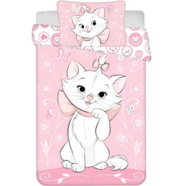 Marie Aristocats Children's Bed Linen 100 x 135 cm with Pillowcase 40 x 60 cm, Baby Bed Linen Ideal for 60 x 120 and 70 x 140 cm Beds, Bed Linen 100 x 135 cm Set for the Little Ones, 100% Cotton