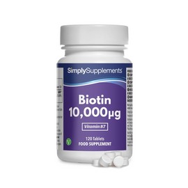 Simple Supplements Biotin 10,000mcg – High Strength Hair Growth & Nail Health Supplement – 365 Tablets