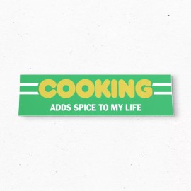 Two Bit Press COOKING ADDS SPICE TO MY LIFE Bumper Sticker - Funny Vintage Style Vinyl 80s 90s