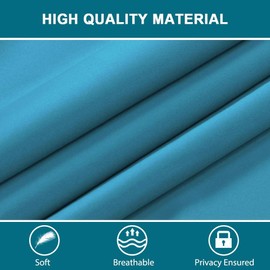 Turquoize French Door Curtains Blackout Door For Door Window Thermal Insulated Privacy Sidelight for Front Door 26 X 40 Inch Room Darkening Tie Up Shades, 26W x 40L, 2 Panel, Teal, Turquoise