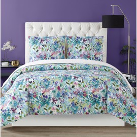 Christian Siriano NY® Dhalia Botanical Floral Cotton 3-Piece Full/Queen Duvet Set, Floral Themed, for Men and Women, Oeko-TEX Certified Confidence