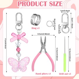 Chunful 12 Pcs Lip Gloss Keychains Bulk Lip Balm Keychains with Exquisite Strawberry Butterfly Bow Flower Love Beads Star Pendant Jewelry Cute Charm for Women Girls Key Purse Decor