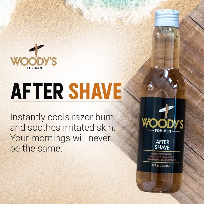 Woody's Aftershave, Soothing Post-Shave Tonic for Men With Aloe Vera,