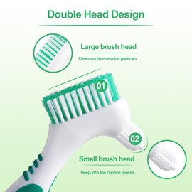 Denture Brush 4Pcs Denture Toothbrushes,Denture Cleaning Care Cleaning Brush,Double Sided Toothbrush for Denture Cleaning Care