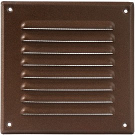 Vent Systems 5 x 5 Inch (Duct Opening Size) Brown Vent Cover - Square Metal HVAC Return Air Grille with Mesh Screen - Register Wall Vent Duct Grill - Outdoor Indoor Crawlspace Exhaust Ventilation