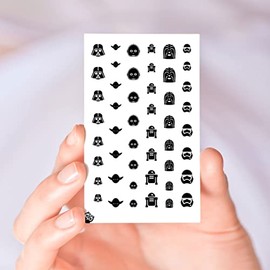 The Force is with You Black & White Clear Vinyl (Cut, Peel, & Stick) Nail Designs