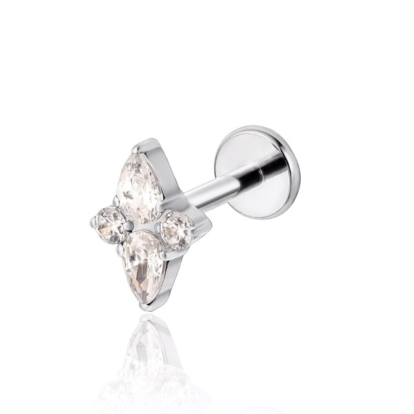 limerencia Pure Titanium F136 Hypoallergenic Piercing Jewelry,Flat Back Internally Threaded