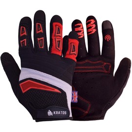 Kratos Anti-Slip Cycling Gloves for Men and Women, Touchscreen Breathable bicycle Gloves|Full Finger Mountain Bike Gloves for BMX ATV MTB Riding, Road Racing, Bicycle, Boating.