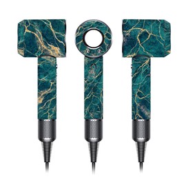 Skin Stickers Compatible with Dyson Hairdryer, Hairdryer Skin Decals，Protective Film Wrap Cover for Hair Dryer HD01 HD02 HD03（Green Marbling）