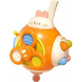 XIFHPF Rabbit Busy Cube for Kids Montessori Fidget Rattle Toy for Infant Toddlers 1-3Y