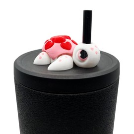 Sip Sidekicks - Articulating 3D Printed Animal Figurines – Pocket-Sized Drinkware Collectibles – Adorable 3D Printed Straw Buddy for Tumbler Cups | Collectible Cup Charm:_Love Turtle