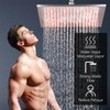 NeierThodore 12" LED Square Rainfall Shower Head Brushed Nickel Top