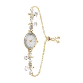 BESTKANG Petite Bracelet Watches for Women Analog Quartz Watch Petal Casual Luxury Diamond Dress Mini Women's Watch (Gold), WTM1692