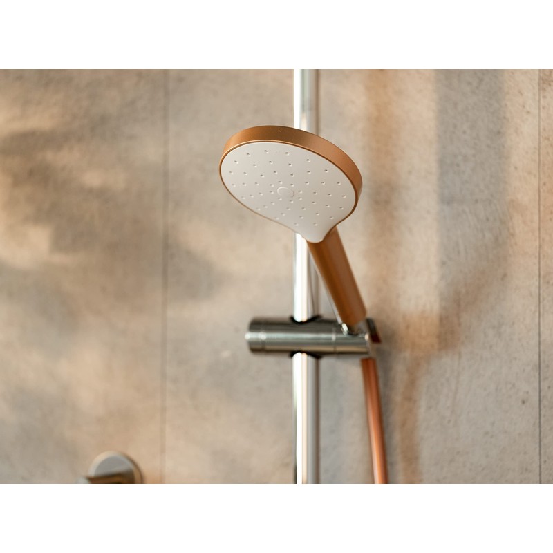 WENKO Automatic Cleaning Shower Head, Anti-limescale Round Universal Hand Shower