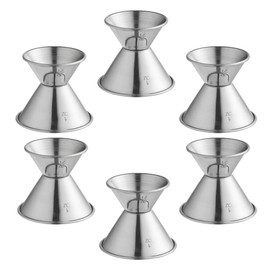 Metal Magery Stainless Steel Double Jiggers 1/2 & 1 oz Bar Jiggers Set of 6 for Cocktail Liquor Measuring