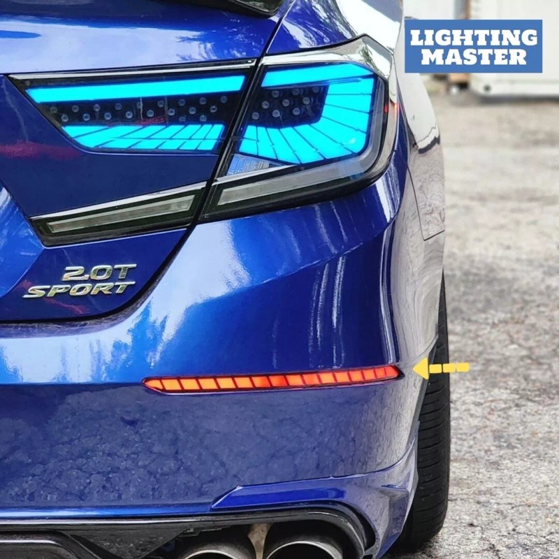 lighting_master Smoked Lens Rear Bumper LED Reflector Fits Honda Accord