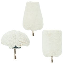 TMEEIHNSS Aluminum Polishing Wheel for Drill Chrome Rim Manifold Polishing Kit 3" x 1/4" Hex Shank Cone/Mushroom/Column - 3pcs (3)