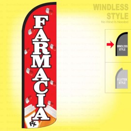 FARMACIA - Windless Swooper Flag 3x11.5 ft Feather Banner Sign rq