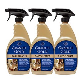 Granite Gold Daily Cleaner Spray Streak-Free Cleaning for Granite, Marble, Travertine, Quartz, Natural Stone Countertops, and Floors, 24 Fluid Ounces, 3-Pack