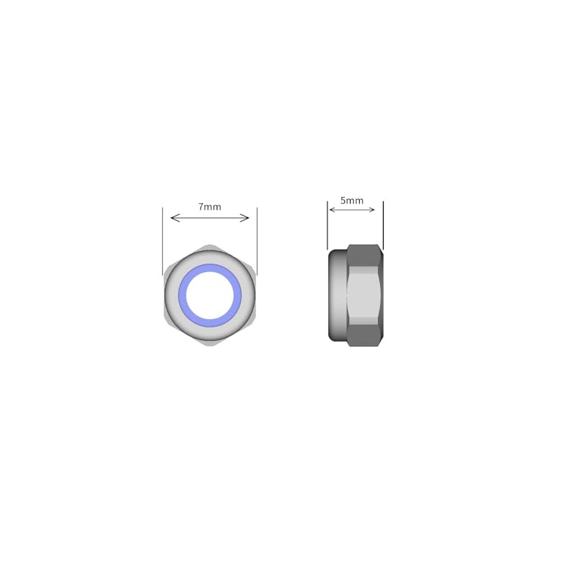 M4 (4mm) Nyloc Nut (Type-T) A2 Stainless Steel (Pack of