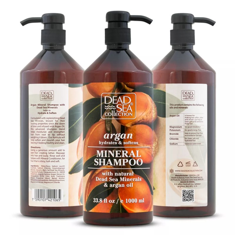 Dead Sea 2 PACK DEAD SEA COLLECTION ARGAN MINERAL SHAMPOO