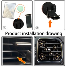 Daisy Air Vent Clips, 6 Pcs Cute Flower Car AC Outlet Clip - Colorful Car Interior Decor Charm (Black, White, Red)