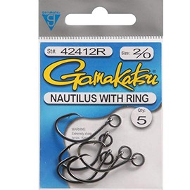 Gamakatsu Nautilus Circle Hooks with Ring (Pack of 4), Size 4/0