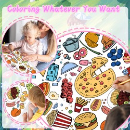 BoKin Drawing Roll, 2024 New Coloring Paper Rolls, 70 * 27.5 Inches DIY Painting Drawing Paper Roll, Food Theme Drawing Paper Roll, Coloring Paper