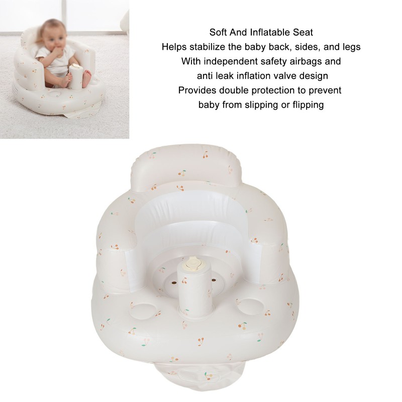Baby Inflatable Seat with Air Pump Back Portable Safe Soft
