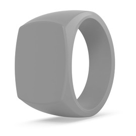 Enso Rings Grand Signet Silicone Rings - Ultra Comfortable & Waterproof - .51in Wide, .12in Thick - Misty Grey - Size 9