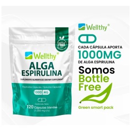 🌱💊 Wellthy Espirulina 120 Cáps | Energía, Detox & Nutrición Verde 🌊💚