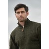 Aran Crafts Men's Irish Cable Knitted Wool Half Zip Sweater