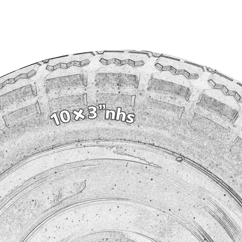 Gorilla Cart Wheels 10" Flat-free Solid Tire and Wheel Replacement