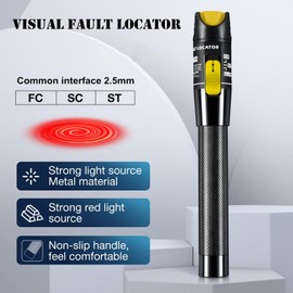Visual Fault Locator,100-120KM Fiber Optic Cable Tester Meter, VFL Red Light Pen Light Source Testers(Black)