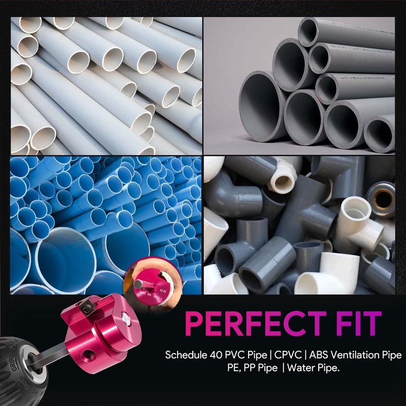 1-Inch Head Plastic Pipe Fitting Reamer With 1/4-Inch Hex Shaft,