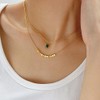 Yimofy 18K Gold Plated Layered Necklace for Women Elegant Green